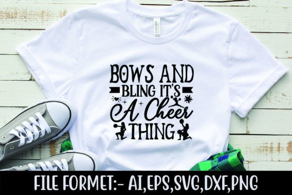 Bows Bling Cheer Graphics for T-Shirt Designs