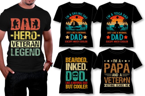Dad T-Shirt Design Bundle: Graphics for T-Shirt Designs