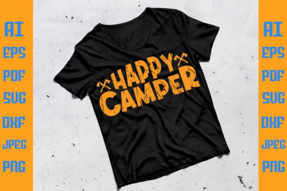Happy Camper Vintage Graphics for T-Shirt Designs