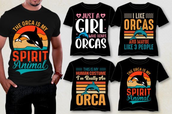 Orca T-Shirt Design Bundle: Graphics for T-Shirt Designs