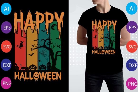 Retro Halloween Graphics for T-Shirt Designs