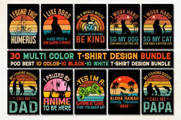 Retro Sunset Graphics for T-Shirt Designs